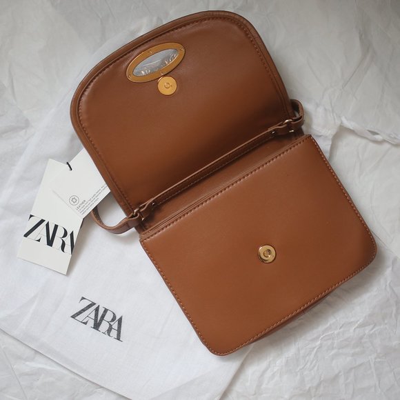 NWT Genuine Leather Crossbody Brown Caramel Bag. - Picture 4 of 7